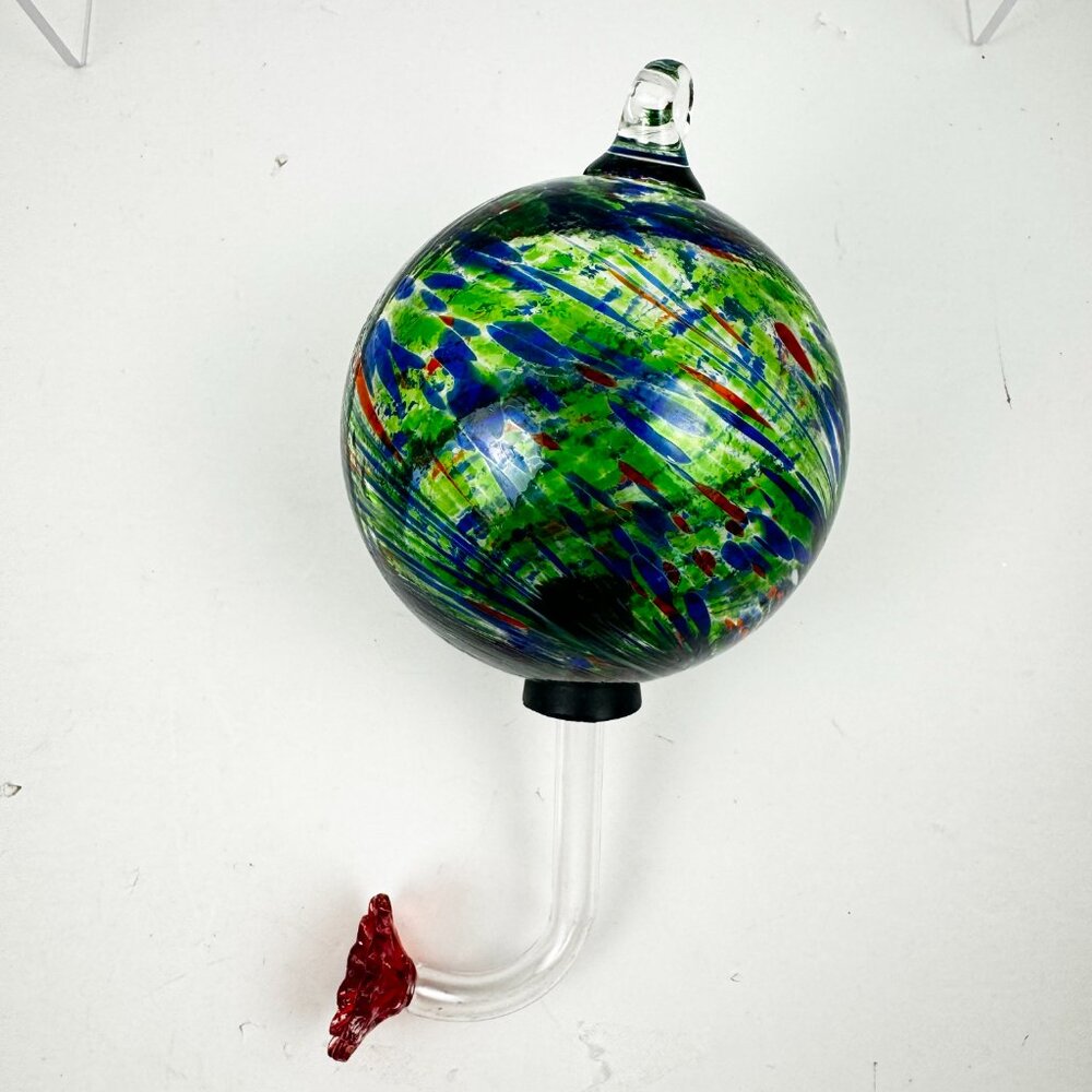 Hand Blown Glass Globe Hummingbird Feeders 4.5" D Studio Classic Multicolor